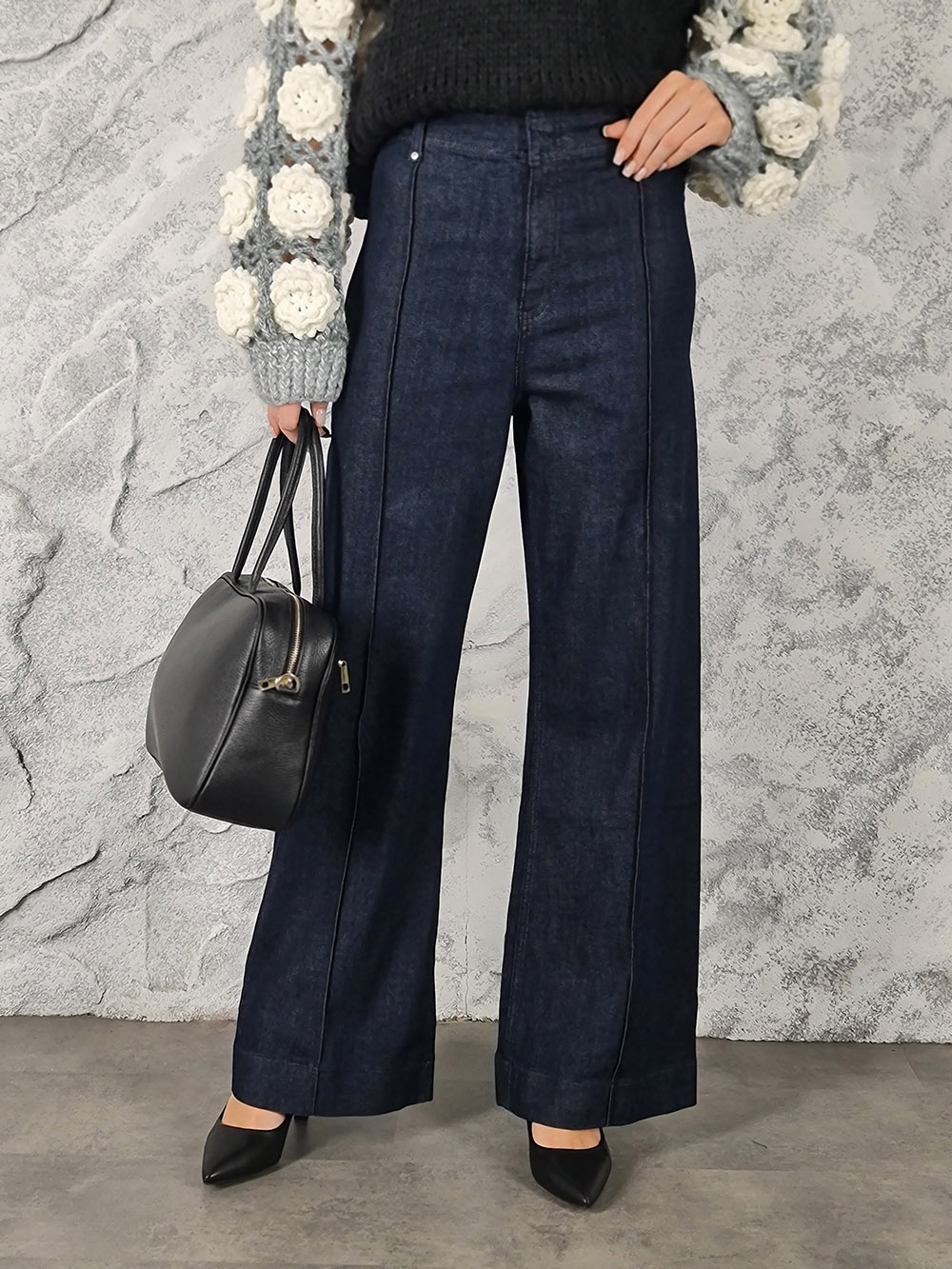 Джинсы Miss Bonbon темно-синие со стрелками, фотография №1