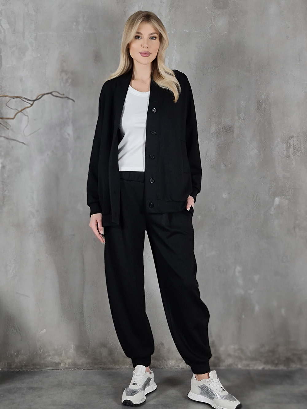 Imperial костюм кардиган брюки черный , фотография №1