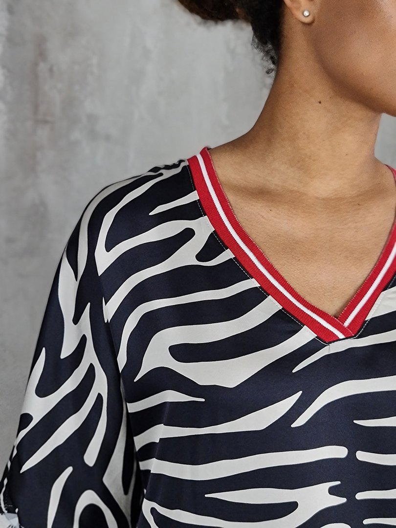 Костюм STAR футболка атласная и брюки черно-белый, фотография №5