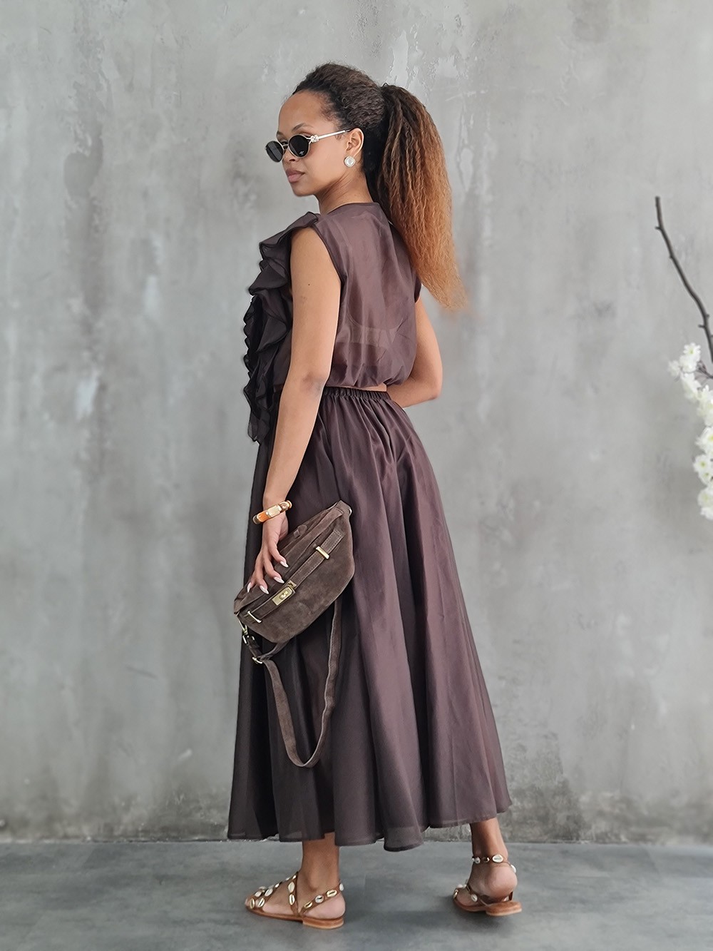 Костюм Imperial топ и юбка шоколад, фотография №3