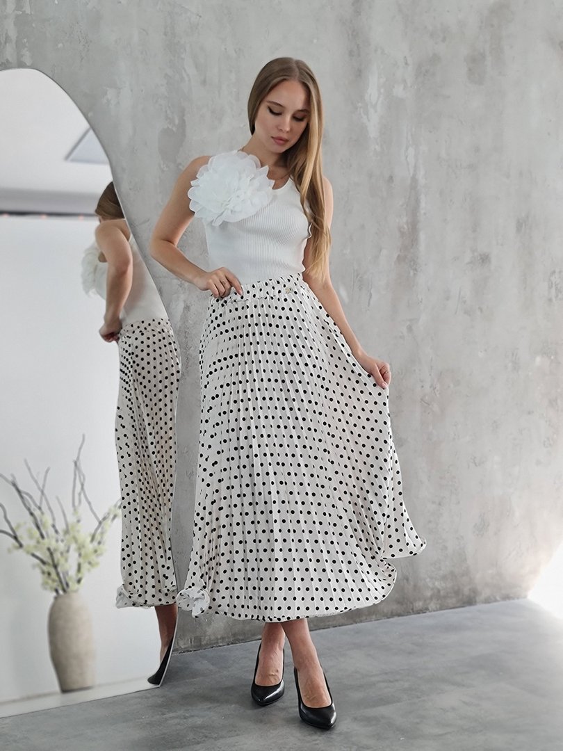 Юбка Roberta Biagi в горошек молочная, фотография №2