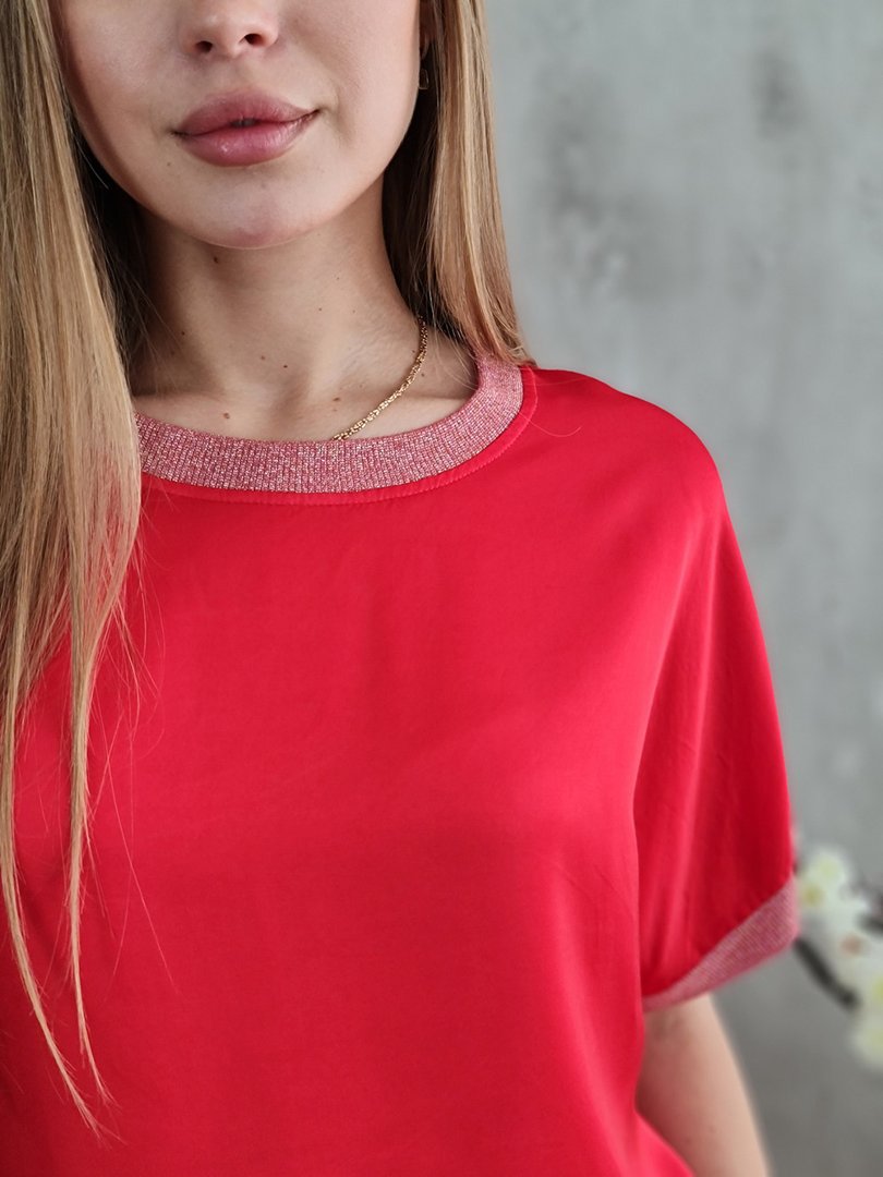 Костюм li.fe style футболка и брюки красный, фотография №4