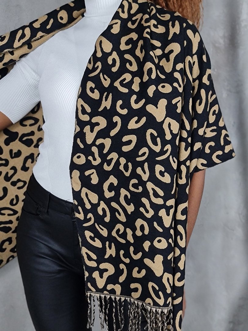 Палантин Luna Chiara леопард беж.-черн., фотография №2