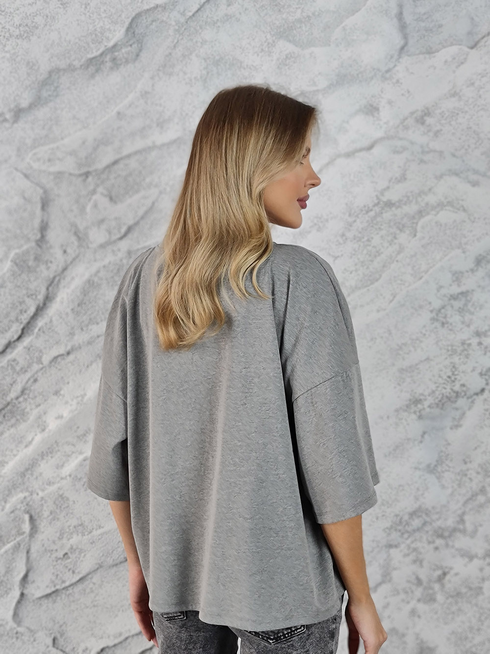 Футболка Dixie с нашивкой d серая, фотография №3