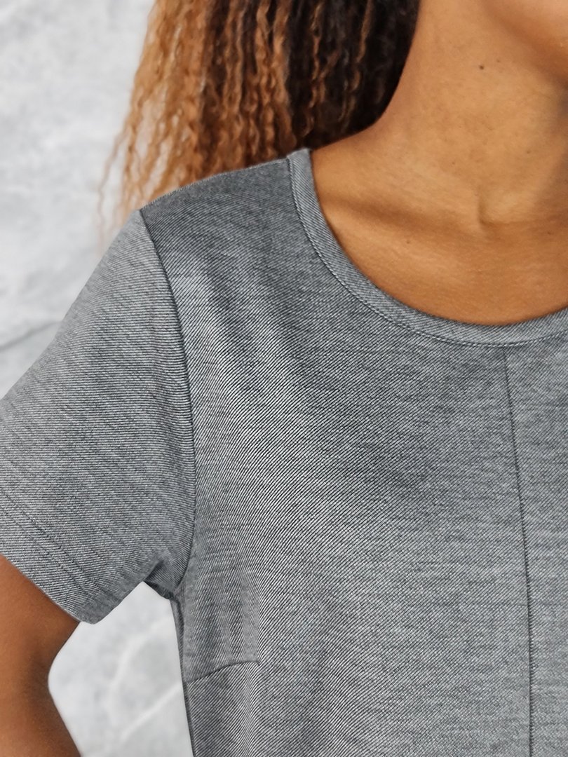 Платье Barbara Alvisi с коротким рукавом серое, фотография №4