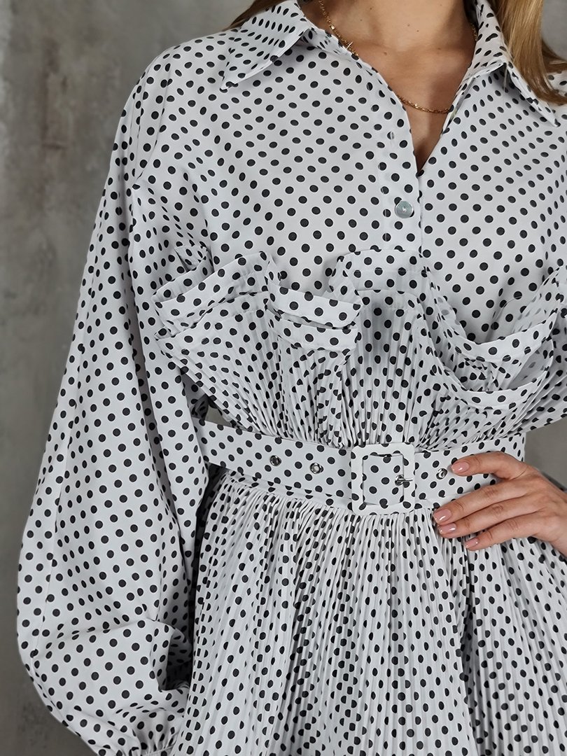 Рубашка-тюльпан Vicolo в горошек белая, фотография №4