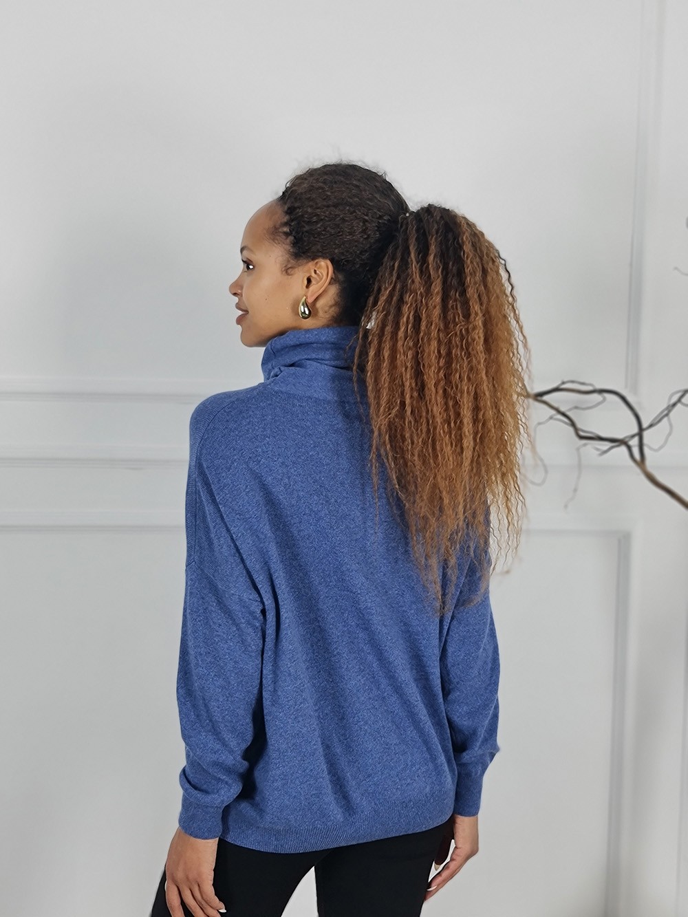 Джемпер Cashmere Blend с кашемиром синий, фотография №3