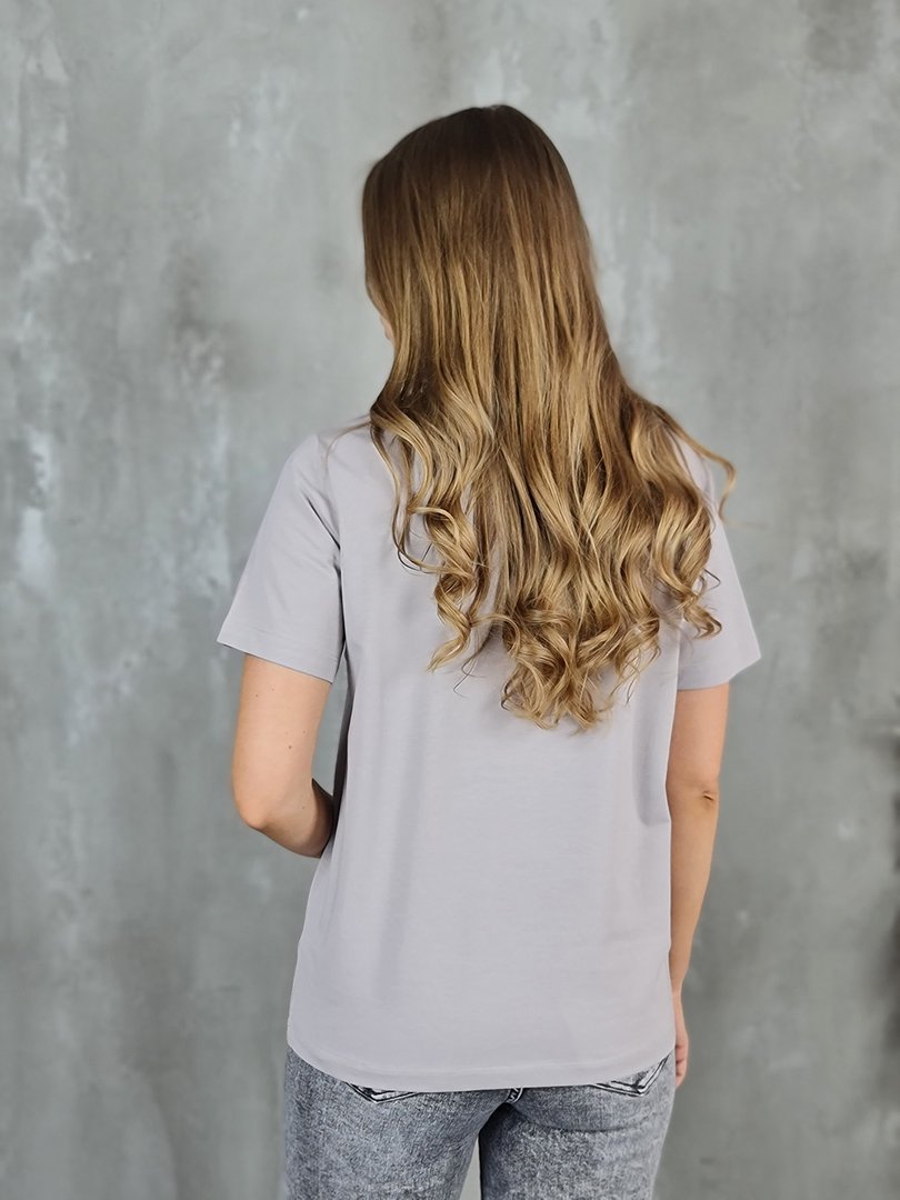 Футболка li.fe style с маленьким мишкой пудровая, фотография №2