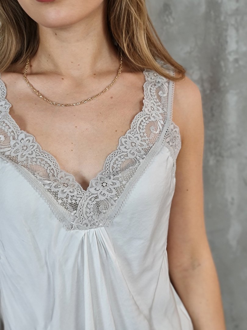 Топ My Little Italy с кружевными бретельками кремовый, фотография №3