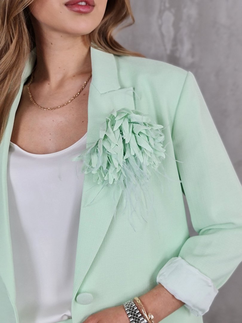 Пиджак Imperial с брошью цветком мята, фотография №4