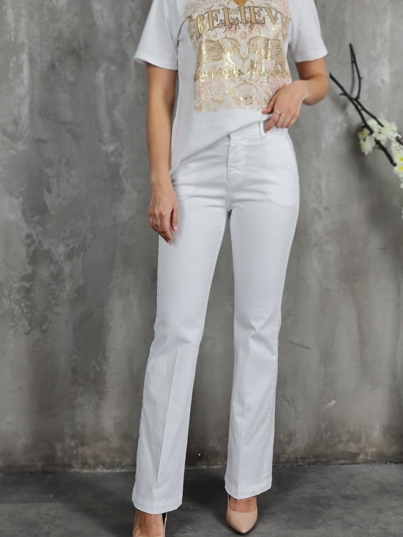 Брюки Defence клеш со стрелками белые, фотография №1