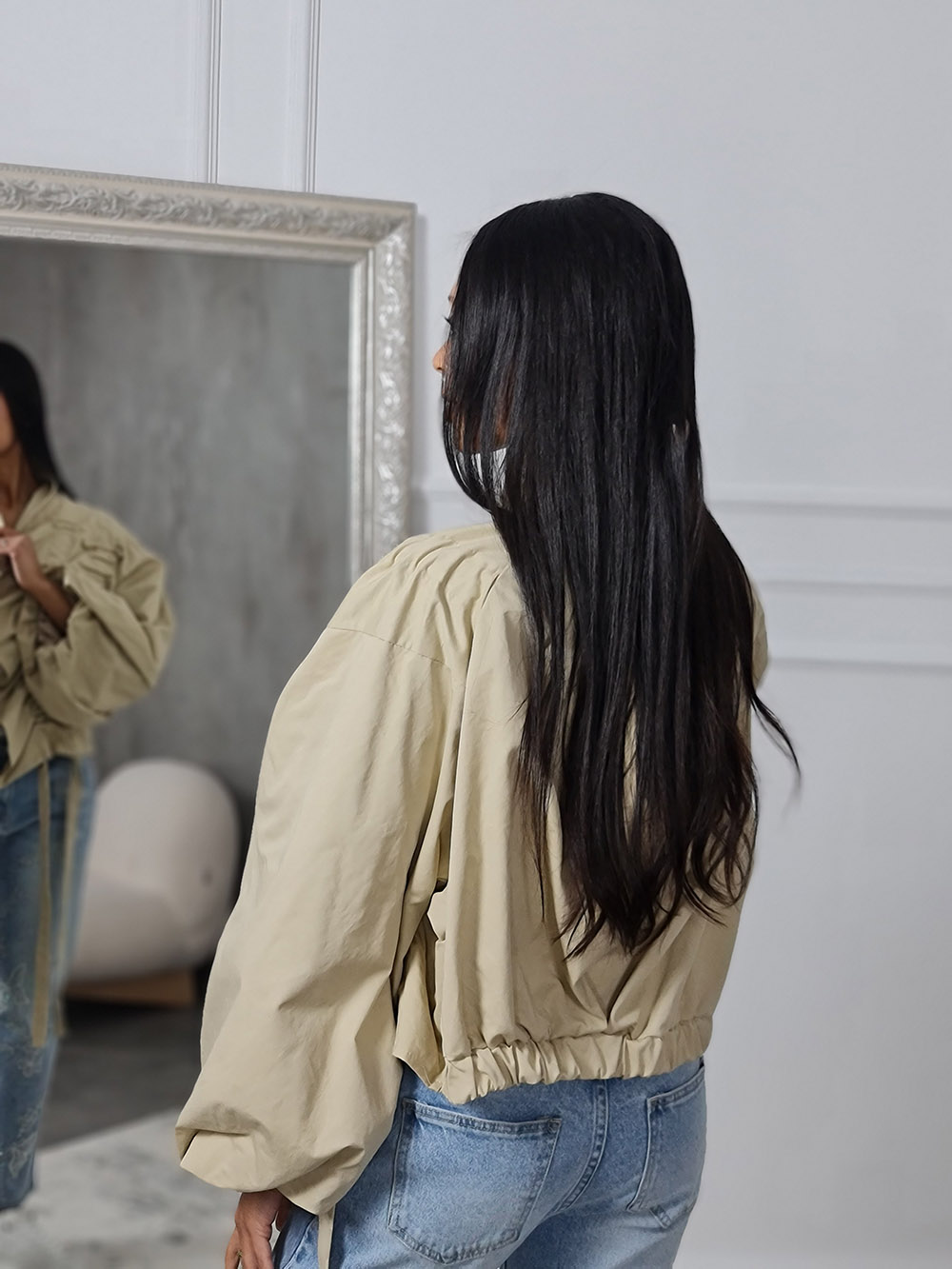 Куртка Mitica&co с жабо бежевая , фотография №3