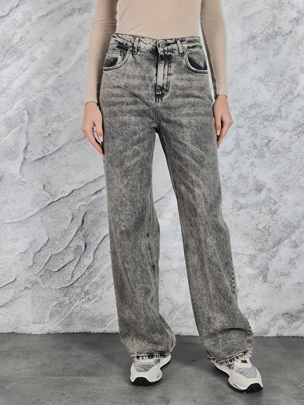 Джинсы Almanegra винтажные со стрелками серые, фотография №1