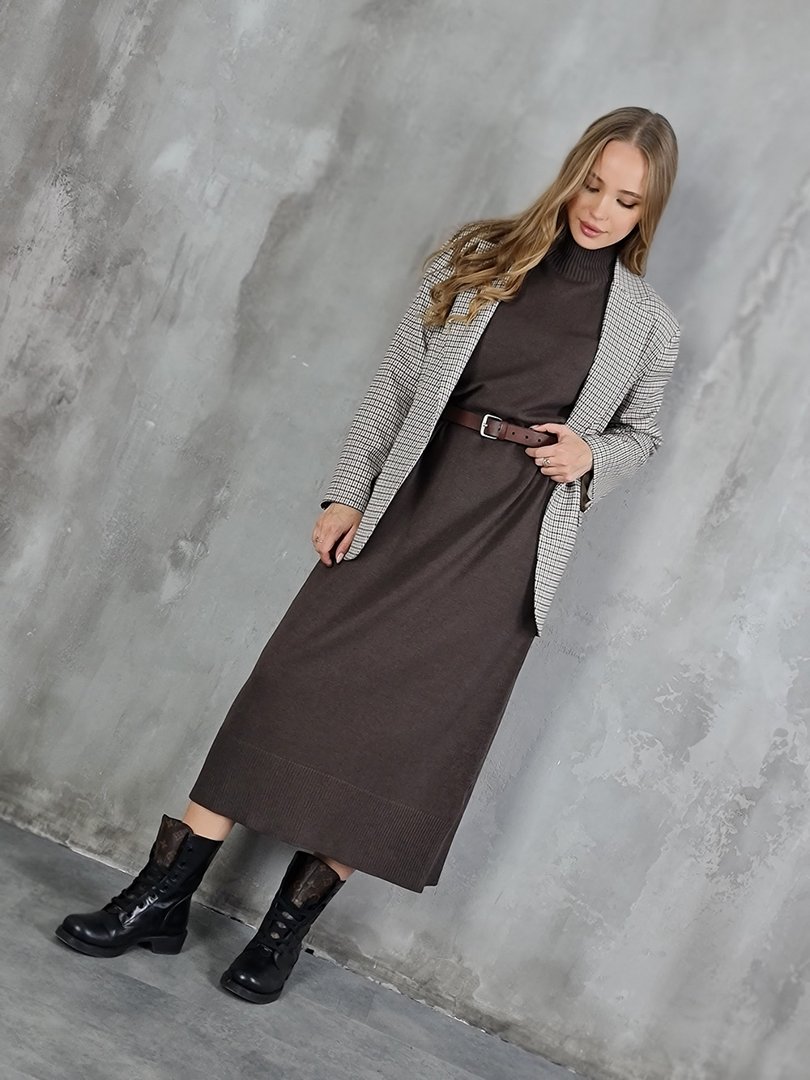 Платье CLOTHÉ вязаное макси шоколад , фотография №5