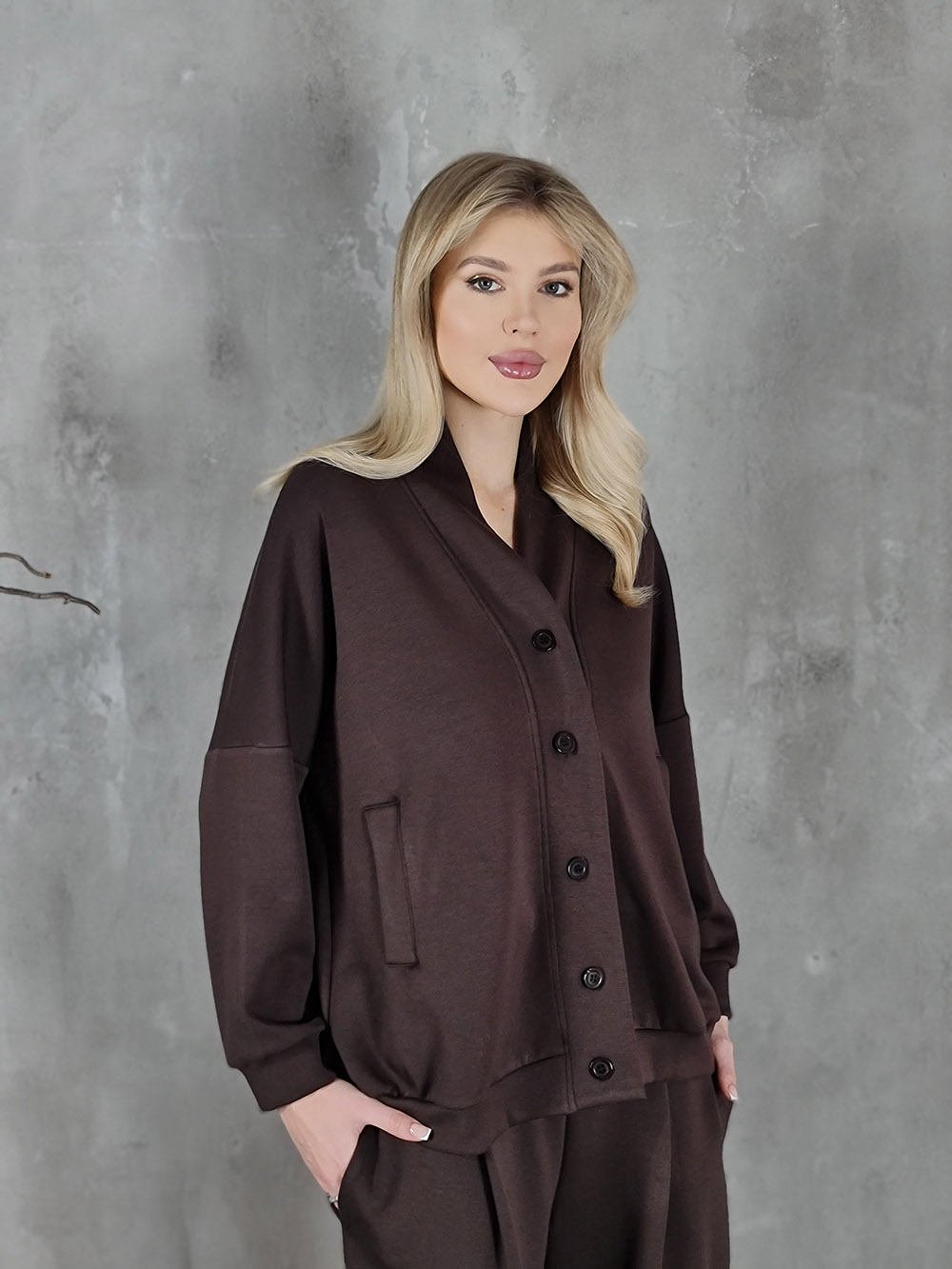 Imperial костюм кардиган брюки шоколад , фотография №2
