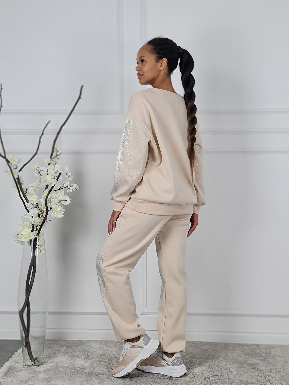 Костюм CHANCE OFF со стразами бежевый , фотография №2