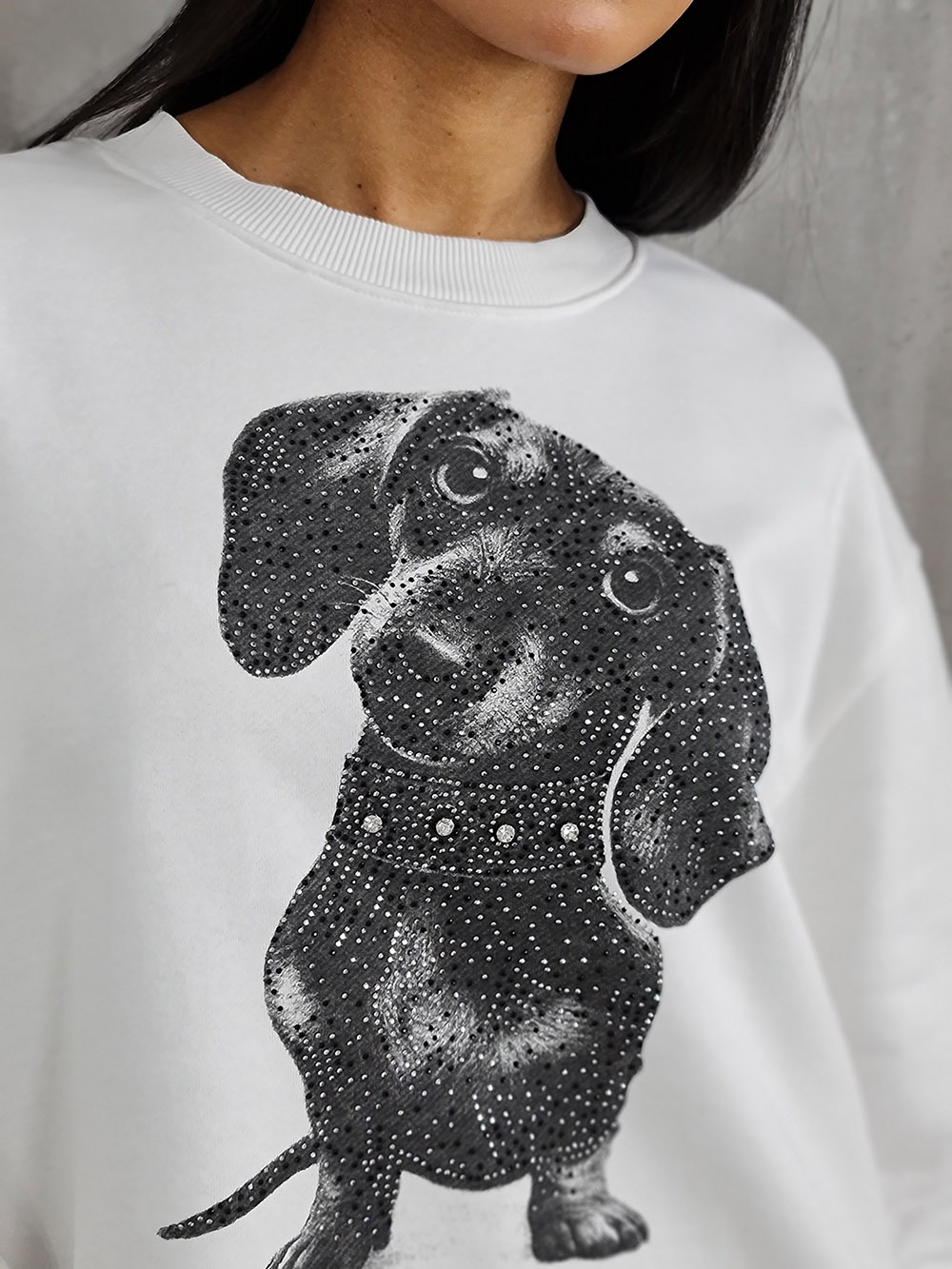 Свитшот Mitica&Co. с принтом "такса" белый, фотография №2