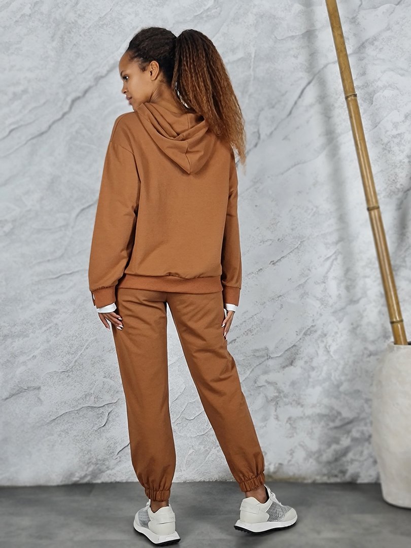 Костюм One Love худи с капюшоном и брюками карамельный, фотография №2