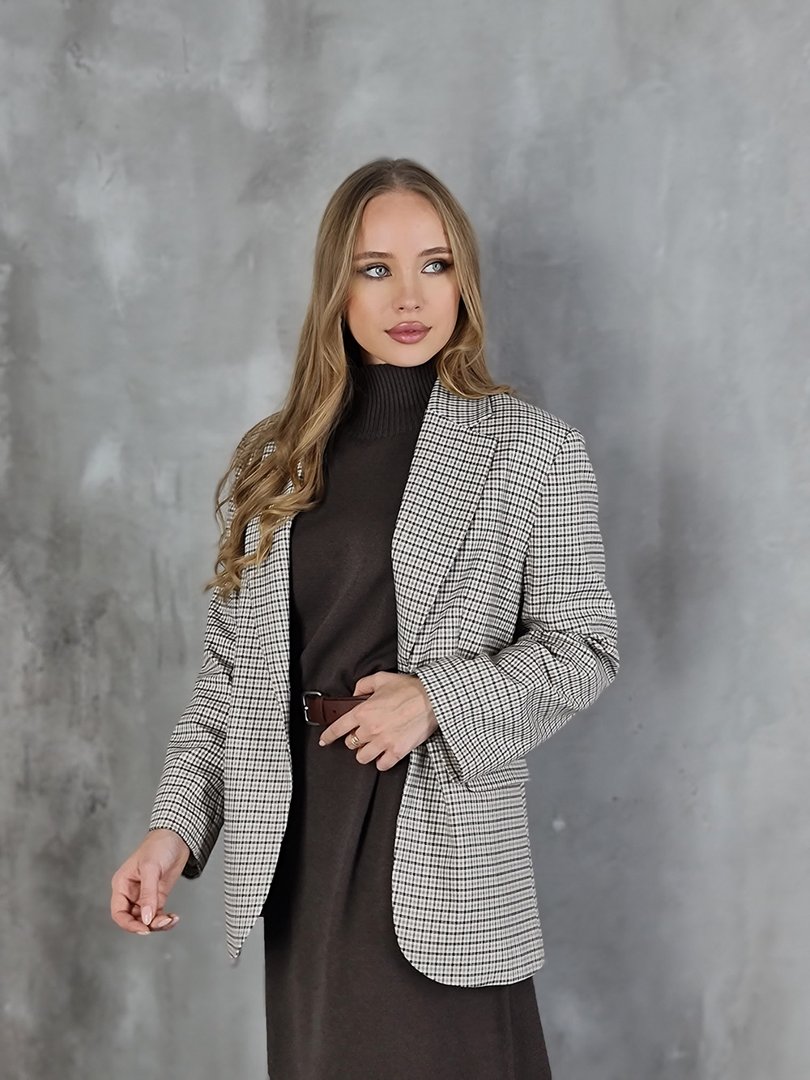 Пиджак Imperial в клетку песочный, фотография №3