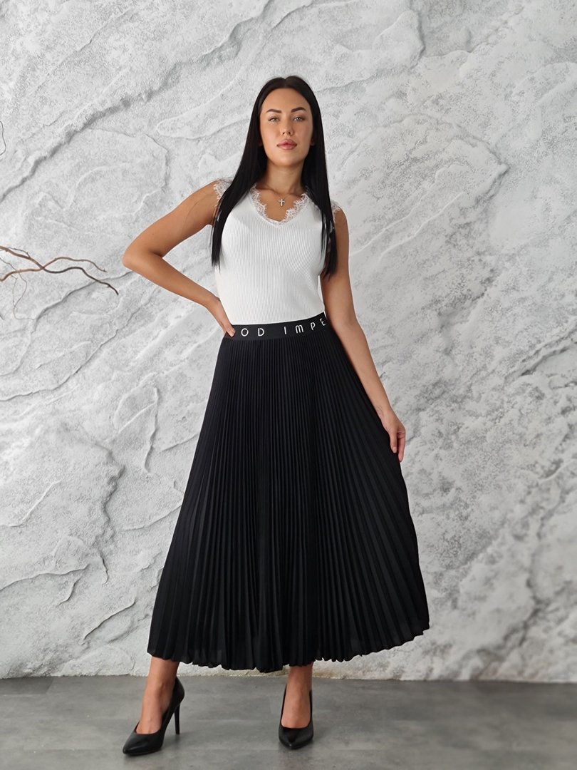 Юбка Imperial плиссе на резинке надпись Imperial черная, фотография №1