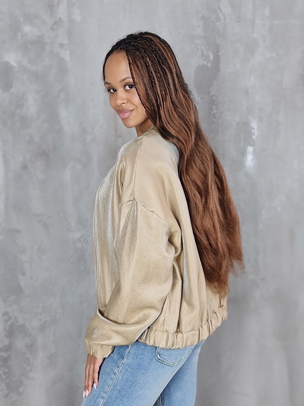 Бомбер CLOTHÉ на молнии с карманами золотистый, фотография №3