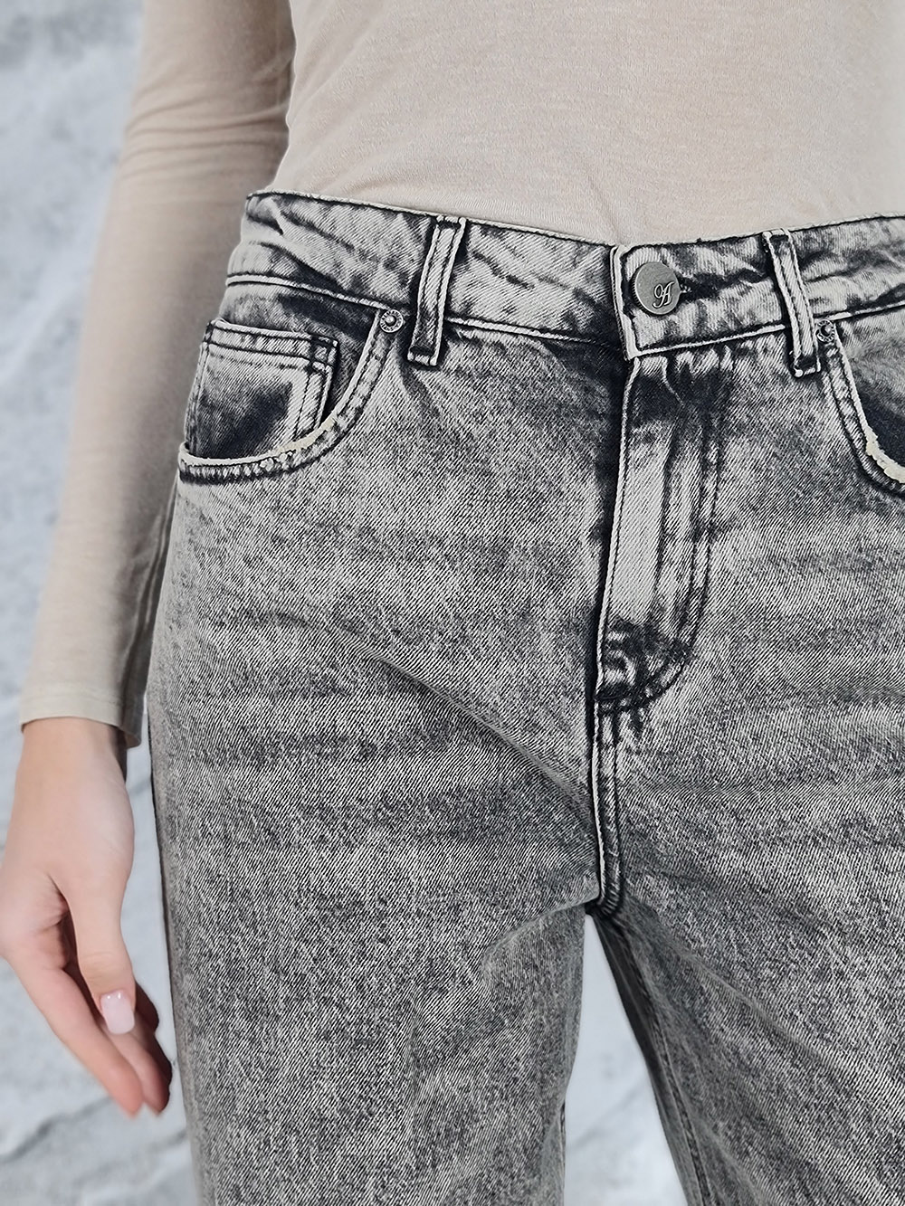 Джинсы Almanegra винтажные со стрелками серые, фотография №2