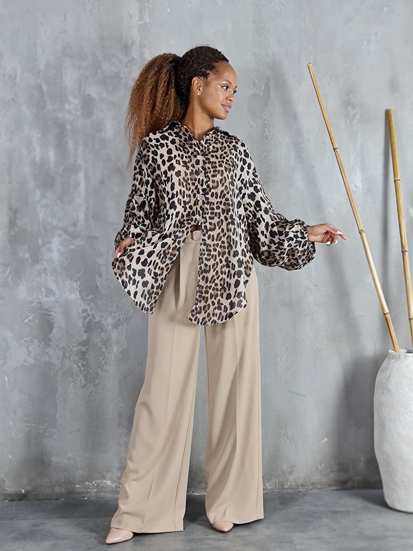 Рубашка MIHO'S с завязками принт леопард, фотография №4