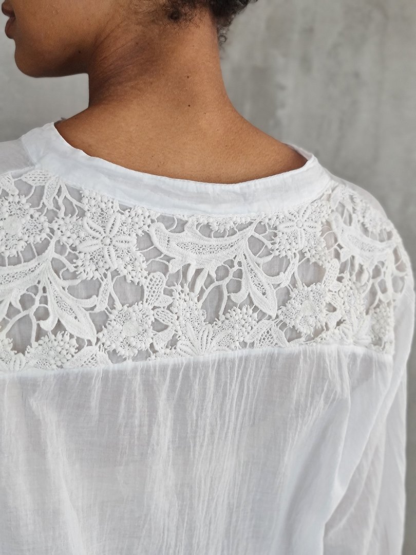 Рубашка STAR с кружевом на спине белая, фотография №5