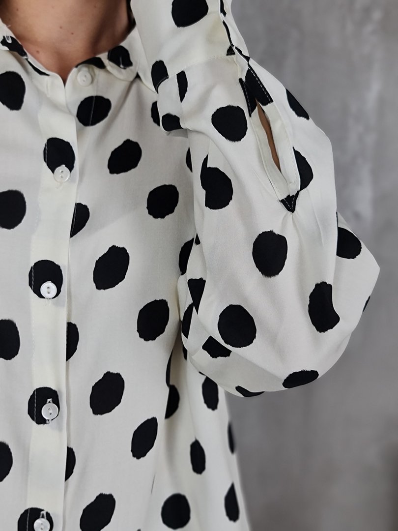 Рубашка Imperial в горошек кремовая, фотография №5