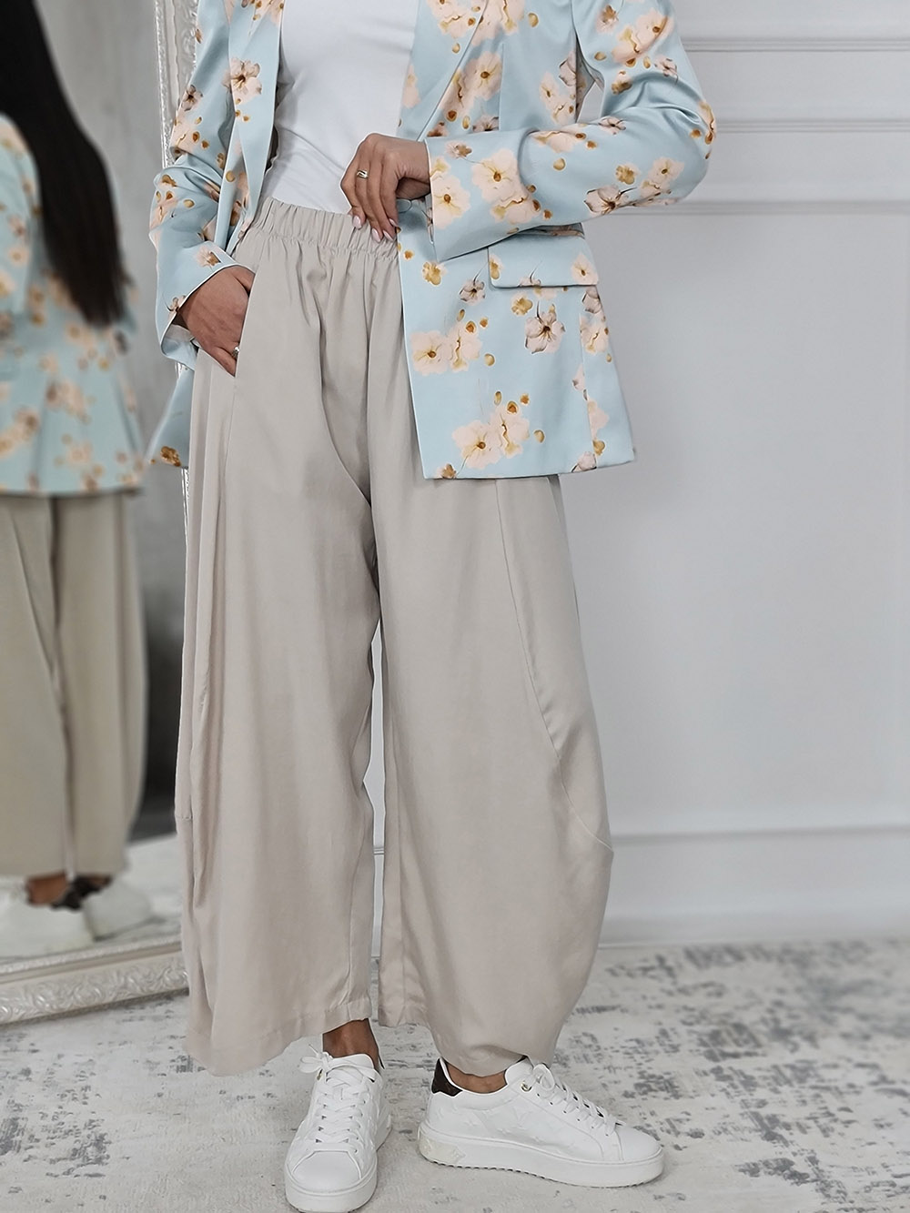 Брюки MIHOs тонкие багги серые , фотография №1