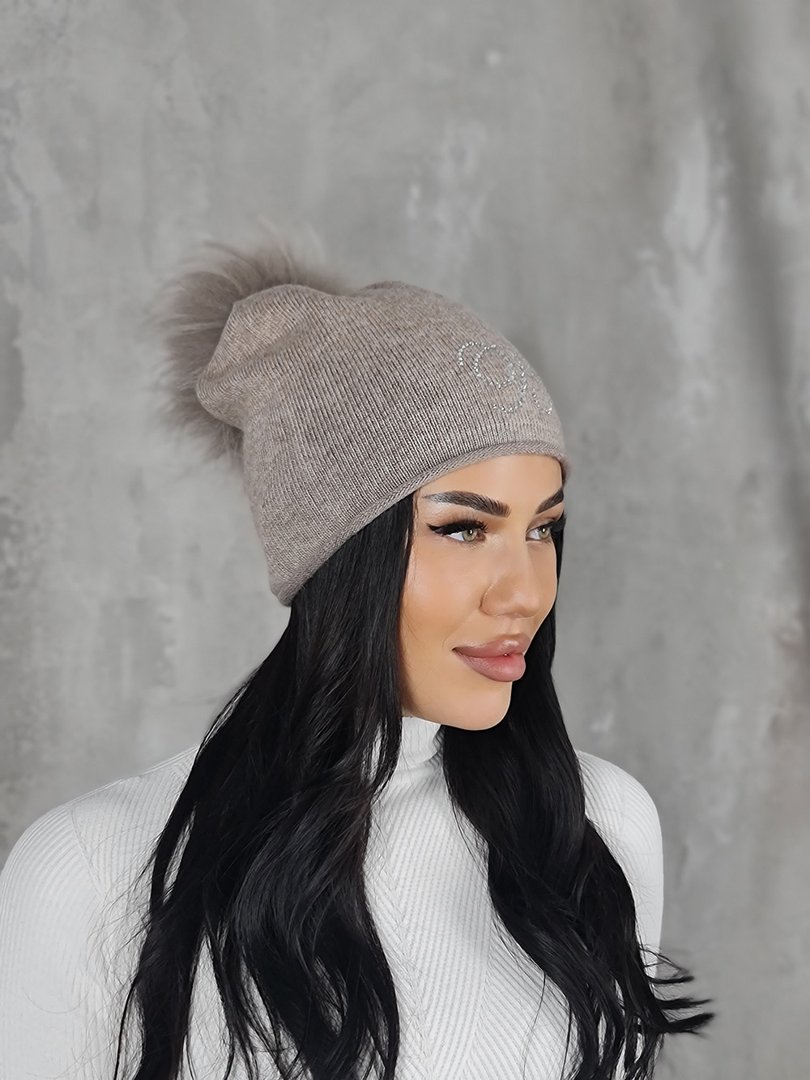 Шапка Blanca с помпоном капучино, фотография №3