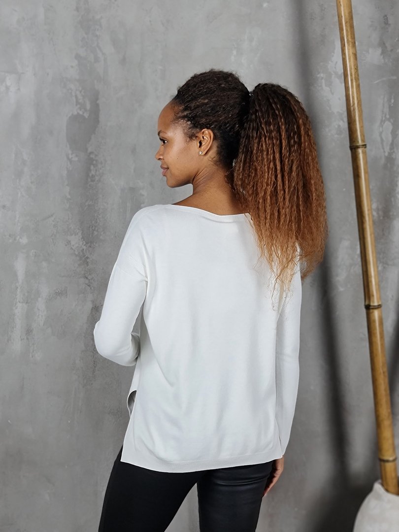 Джемпер Kontatto с вырезами по бокам белый, фотография №2