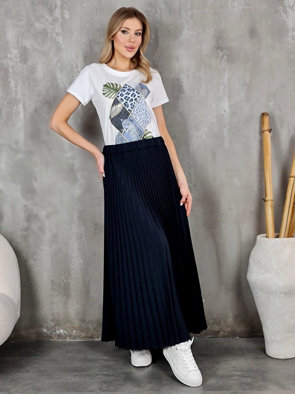 Юбка CLOTHÉ плиссе темно-синяя, фотография №1