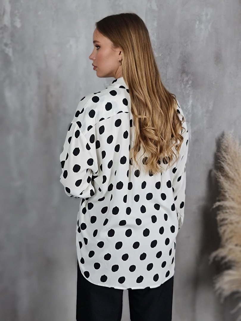 Рубашка Imperial в горошек кремовая, фотография №3