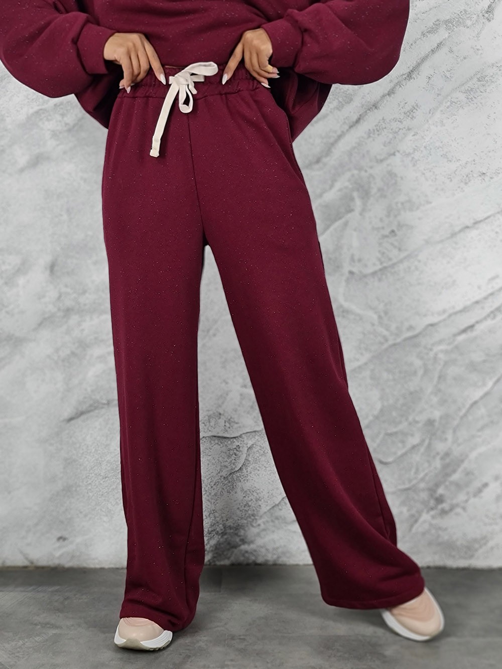 Костюм MOOIJ с блестками свитшот и брюки винный, фотография №4