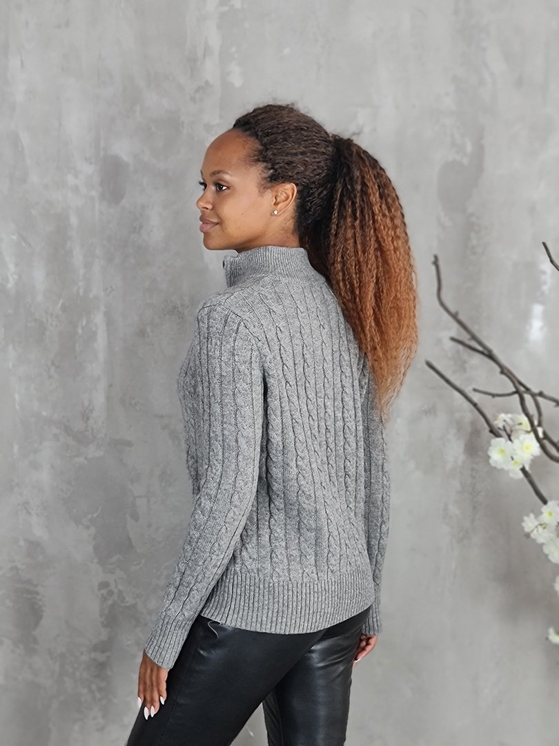 Джемпер Lara с высоким воротником с молнией серый, фотография №3