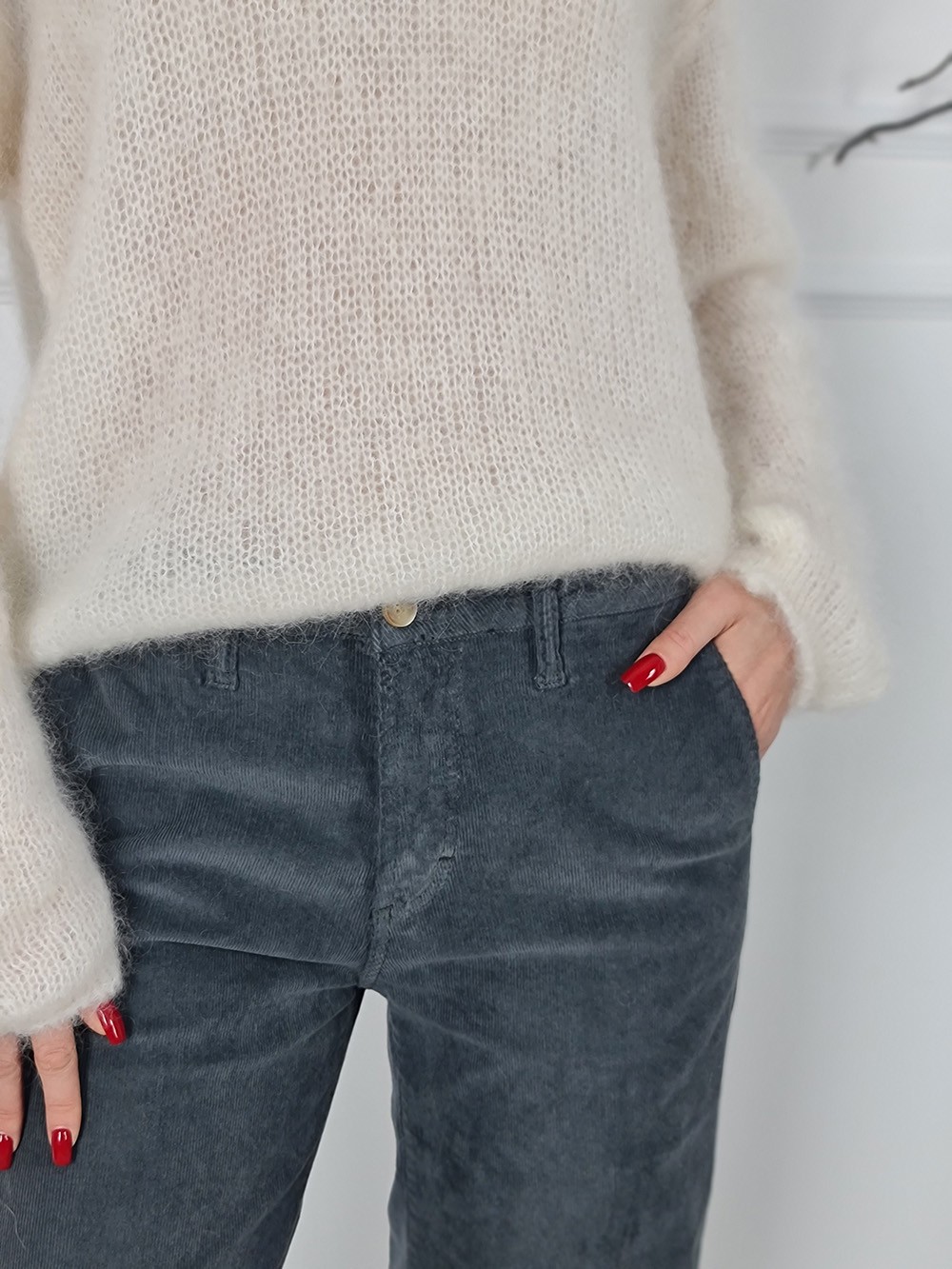 Брюки Defence вельветовые прямые серые , фотография №3