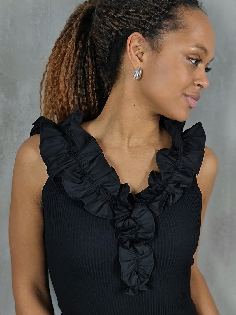 Топ J-Clair с рюшами черный, фотография №3