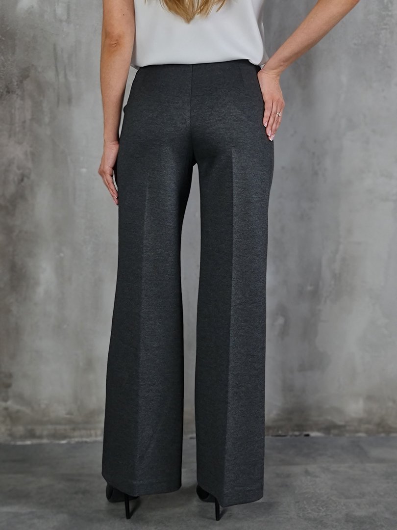 Брюки Imperial палаццо из плотной ребристой ткани серые, фотография №3