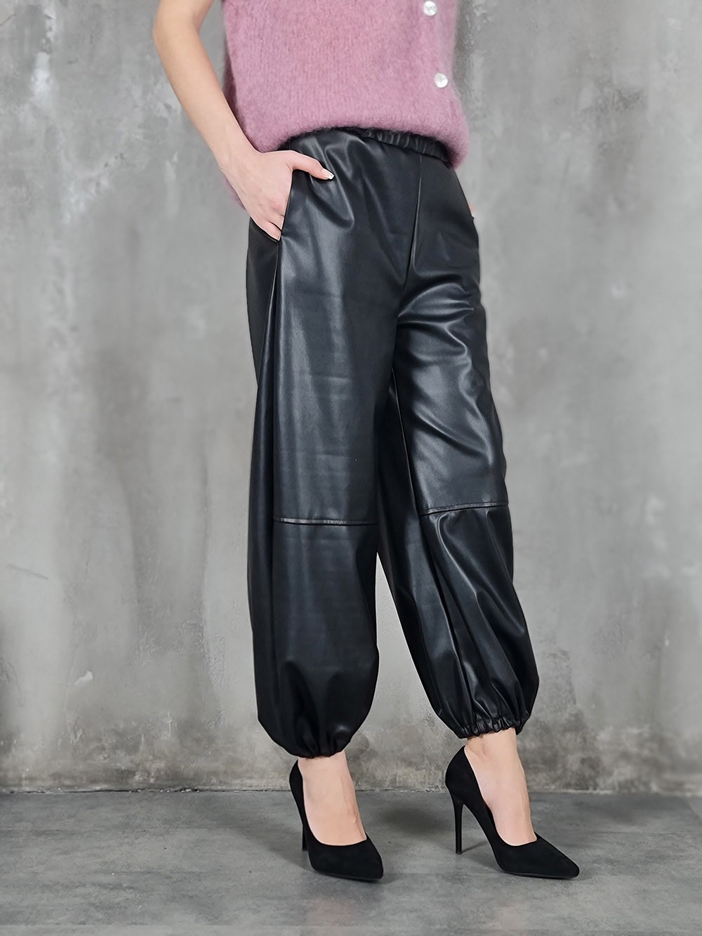 Брюки экокожа LUMA черные, фотография №2