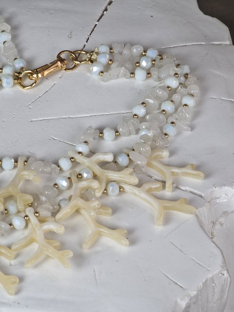 Ожерелье Kontatto тройное молочное , фотография №2