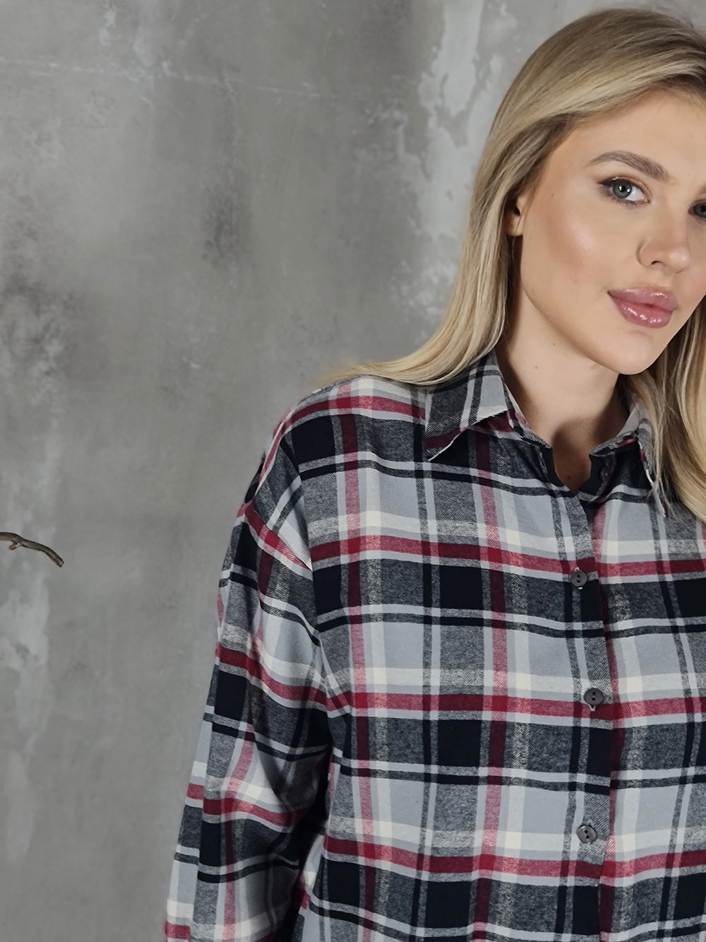 Рубашка в клетку Imperial серая, фотография №2