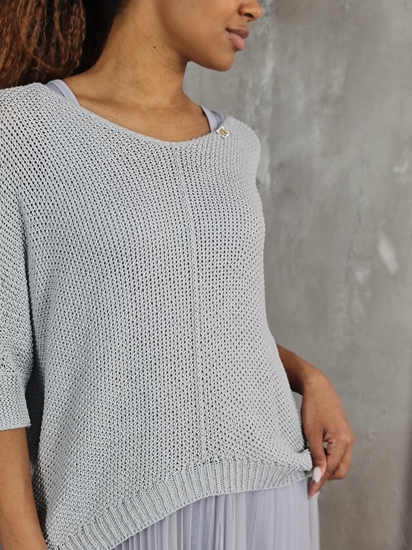 Платье Roberta Biagi джемпер с юбкой плиссе серое, фотография №4