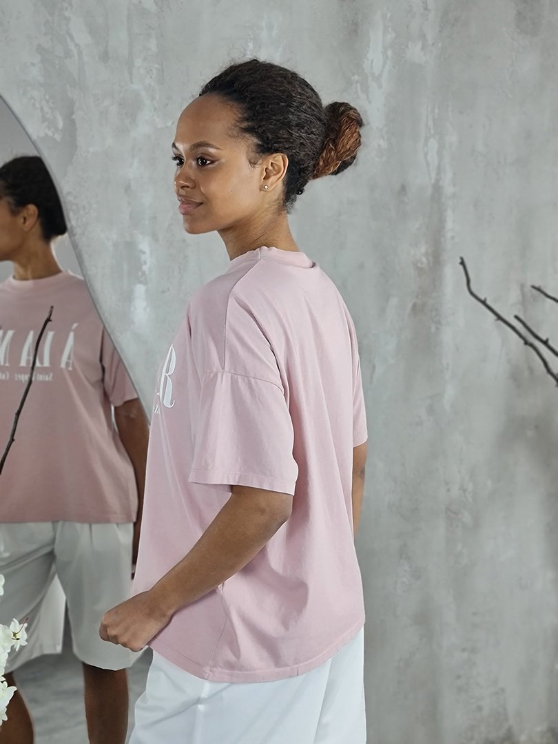 Футболка Vicolo с надписью A LA MER пудровая, фотография №2