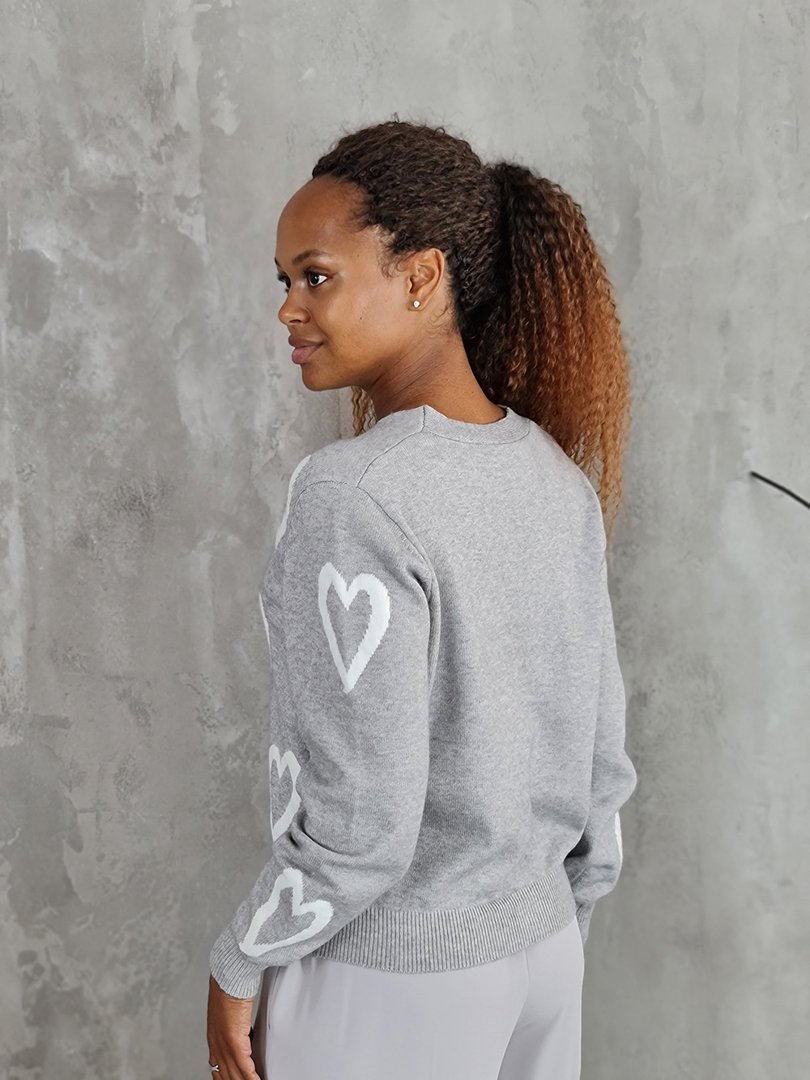 Кардиган J-Clair с сердечками серый, фотография №2