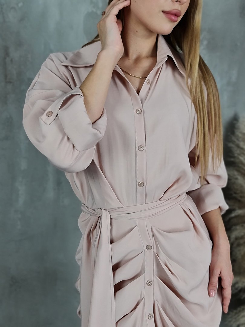 Платье CLOTHÉ с поясом пудра, фотография №4