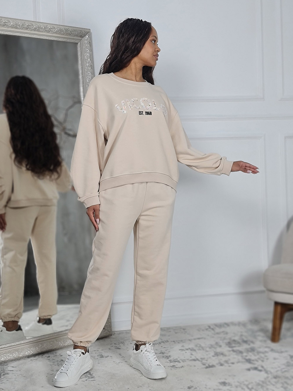 Костюм Vicolo брюки и свитшот бежевый, фотография №1