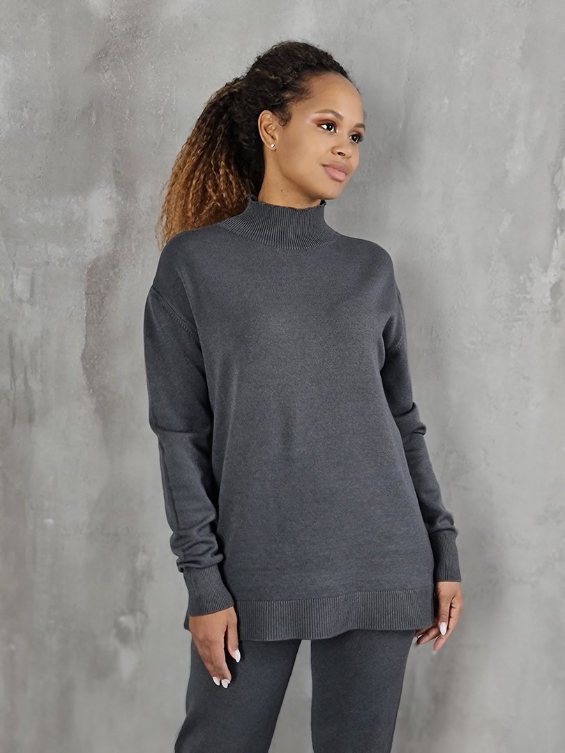 Костюм CLOTHÉ свободный джемпер и брюки графит, фотография №3