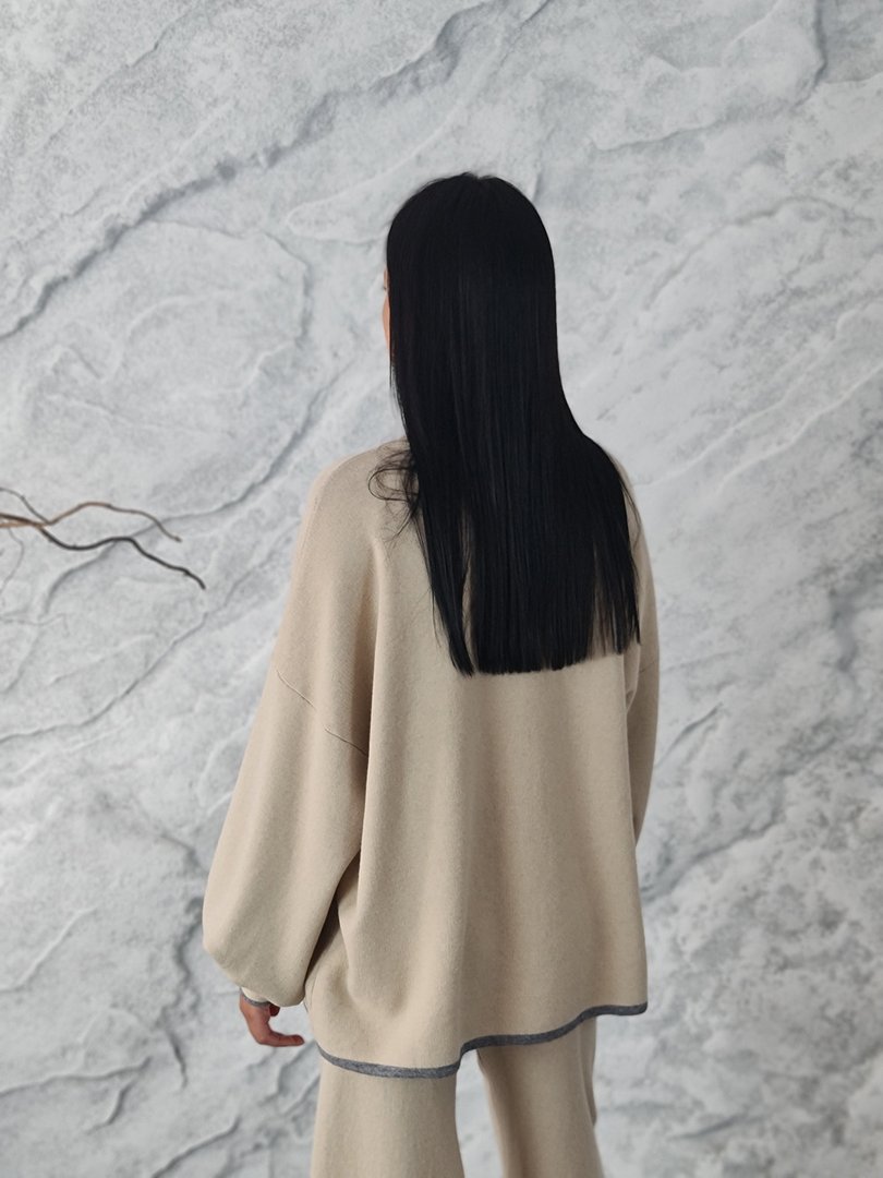 Костюм Barbara Alvisi джемпер и брюки песочный, фотография №5