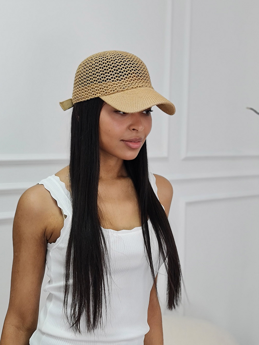 Кепка плетенная карамельная, фотография №1